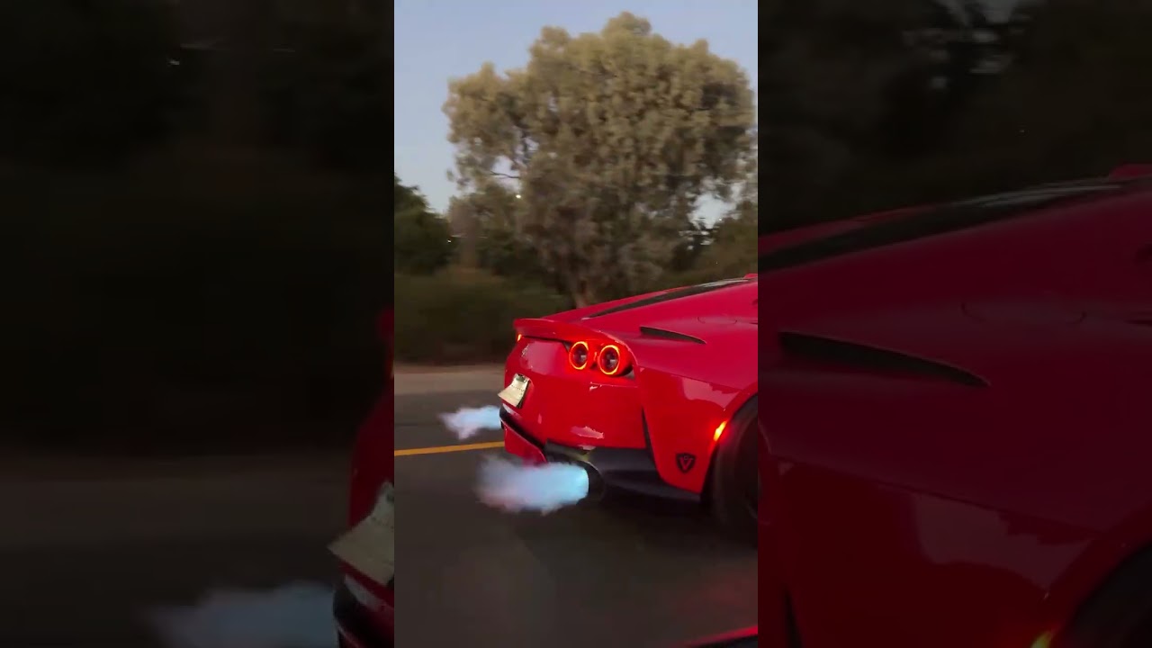 Valvetronic 812 Superfast Downshifts with Flames 🔥 #ferrari #812 #superfast #v12