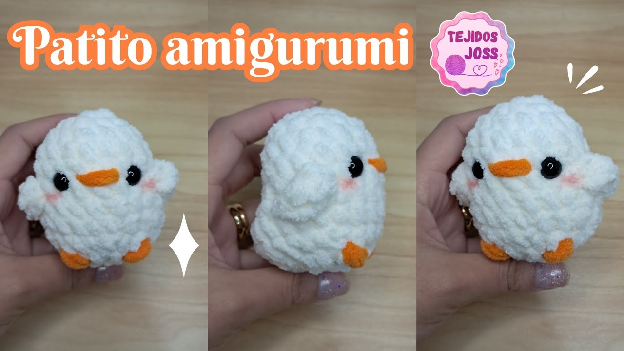 Patito llavero amigurumi tejido en Chenille | Tejidos Joss |