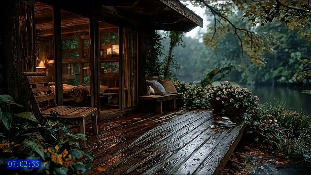 Deep Sleep Therapy with Heavy Rain and Soft Thunder Supporting Deep Sleep Naturally