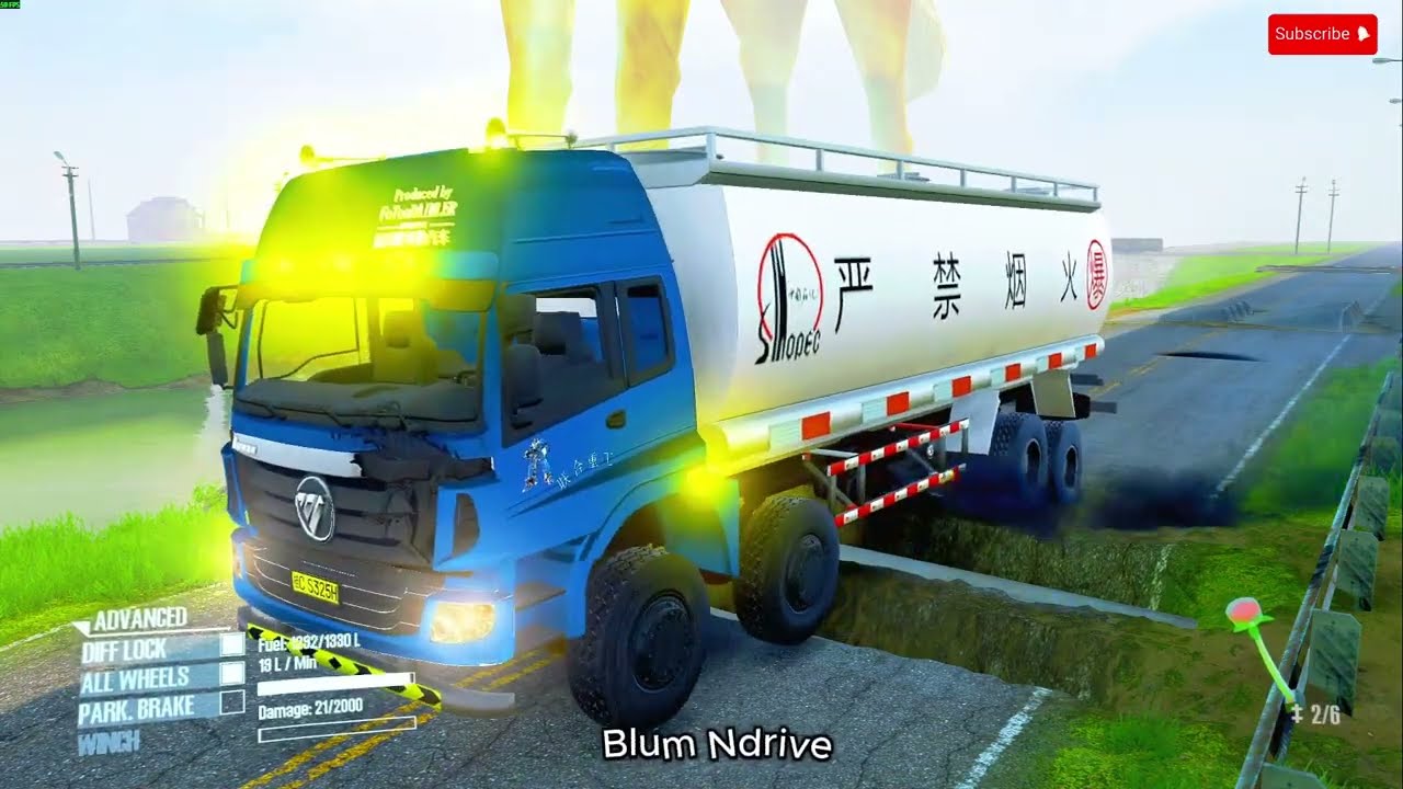 Truck vs Extreme Broken Road and Speed Bumps Ep 28 #mudrunner #spintires