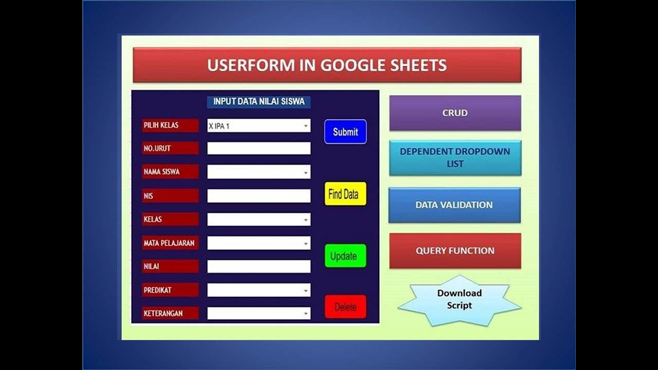 USERFORM IN GOOGLE SHEETS