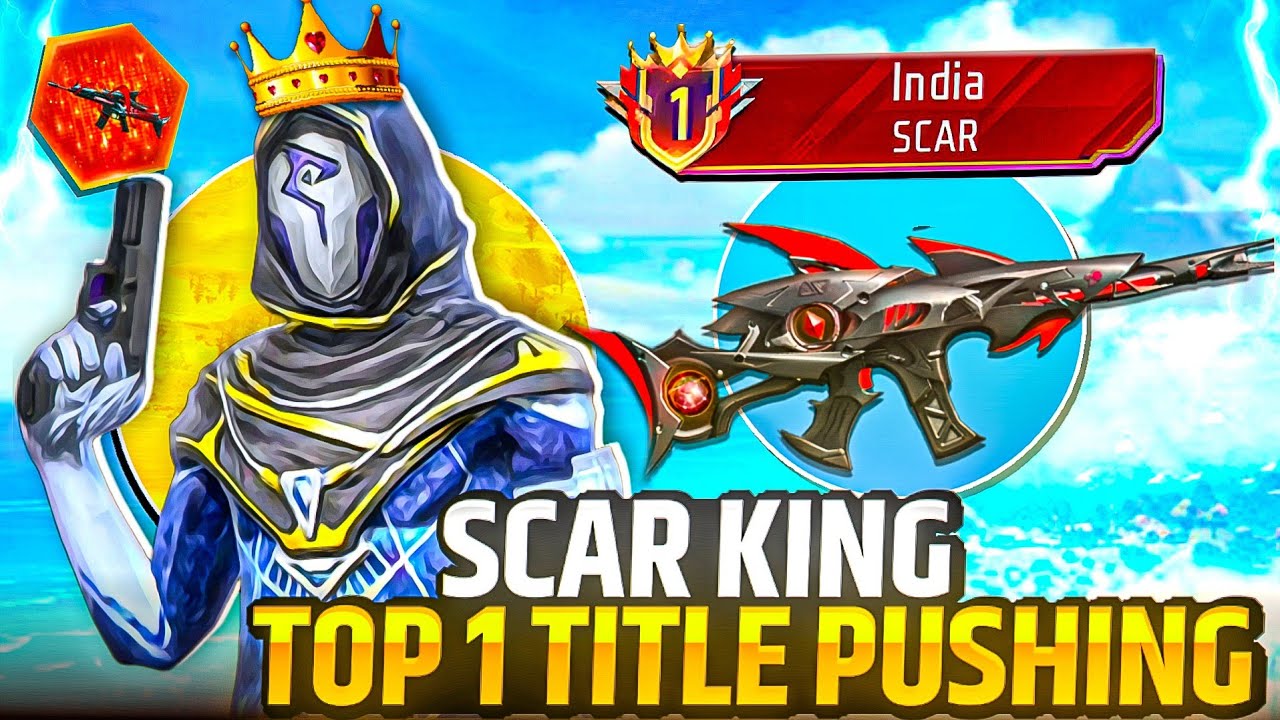 Top 1 Title Pushing In Scar | Squad Rank Pushing 