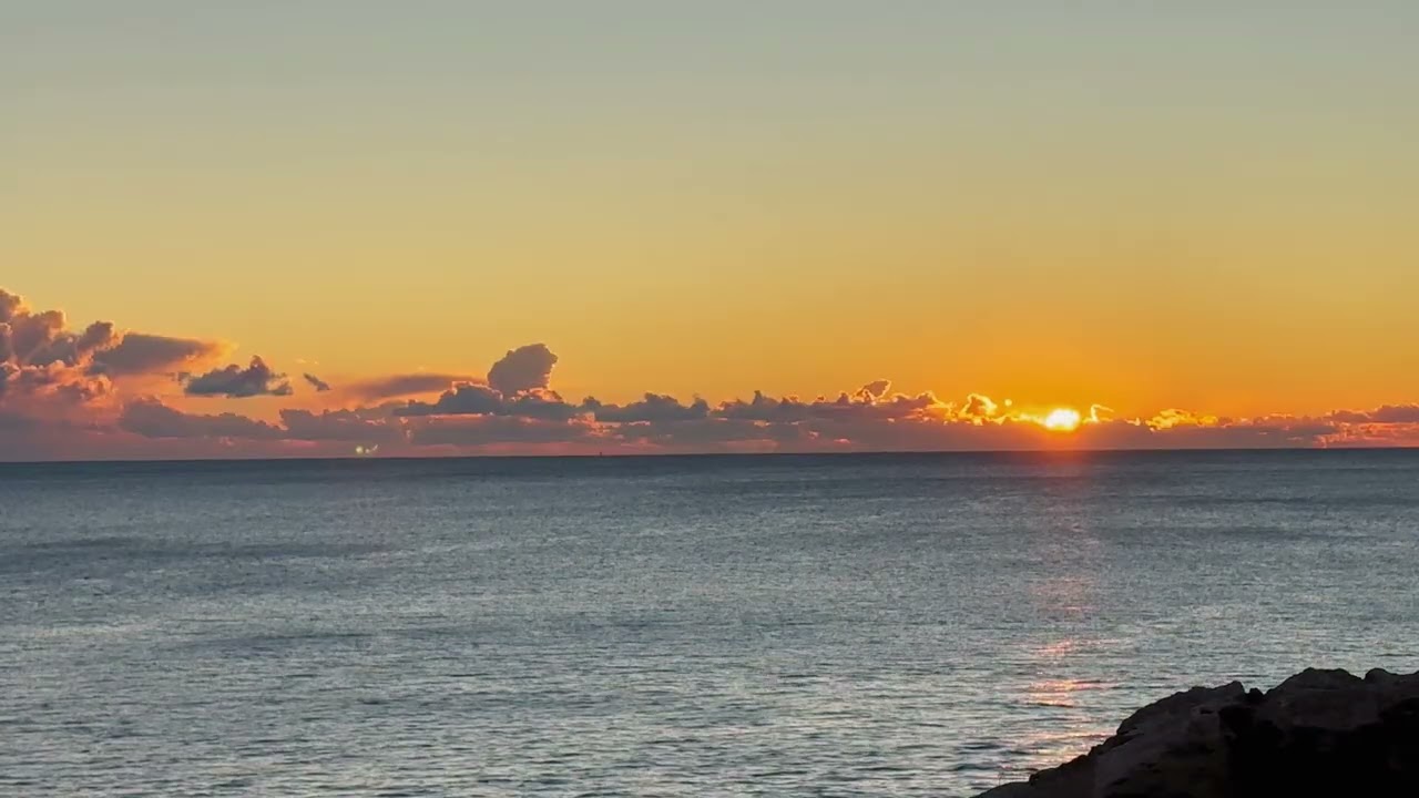 Golden Sunrise Over the Mediterranean Sea | 10 Minutes of Calm Morning Waves