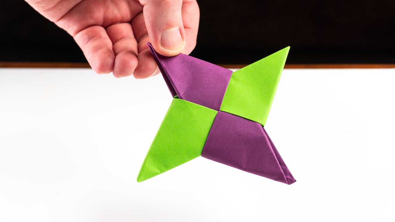Cómo hacer una estrella ninja de papel. Shuriken de origami.