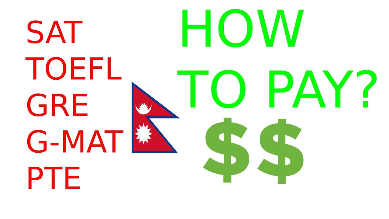 Payment option explained for International Exams SAT TOEFL GRE GMAT