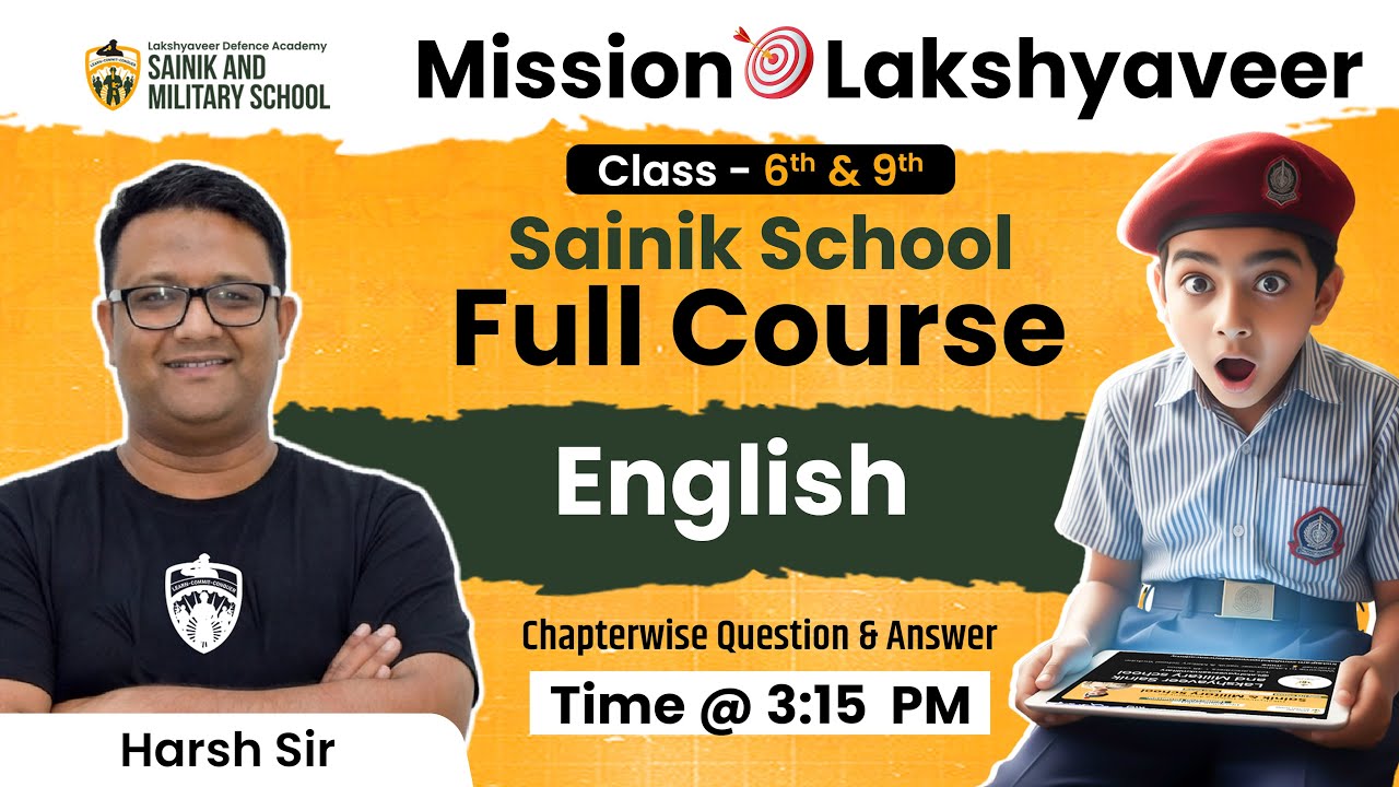 🔴 LIVE: English Practice Set for Sainik School Class 6 & 9 | AISSEE 2025 New Pattern