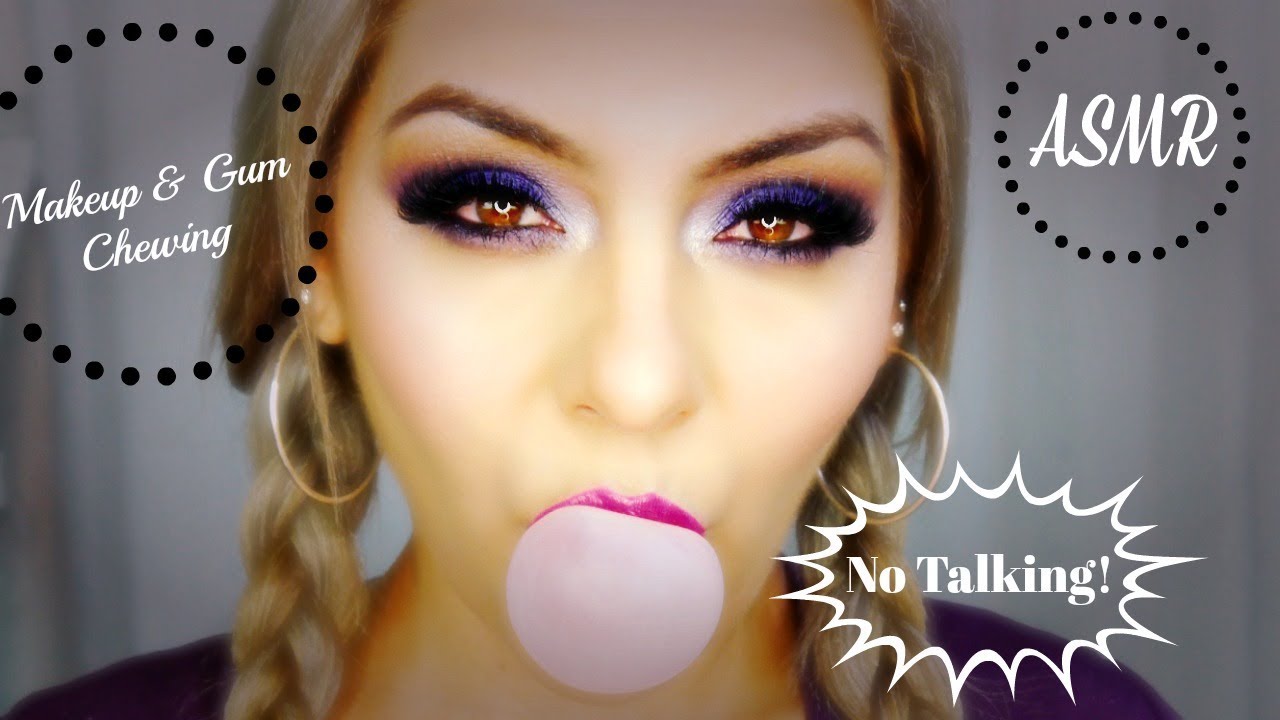 ASMR (NO TALKING) Makeup! & Chewing Gum | WhispEatingBabe