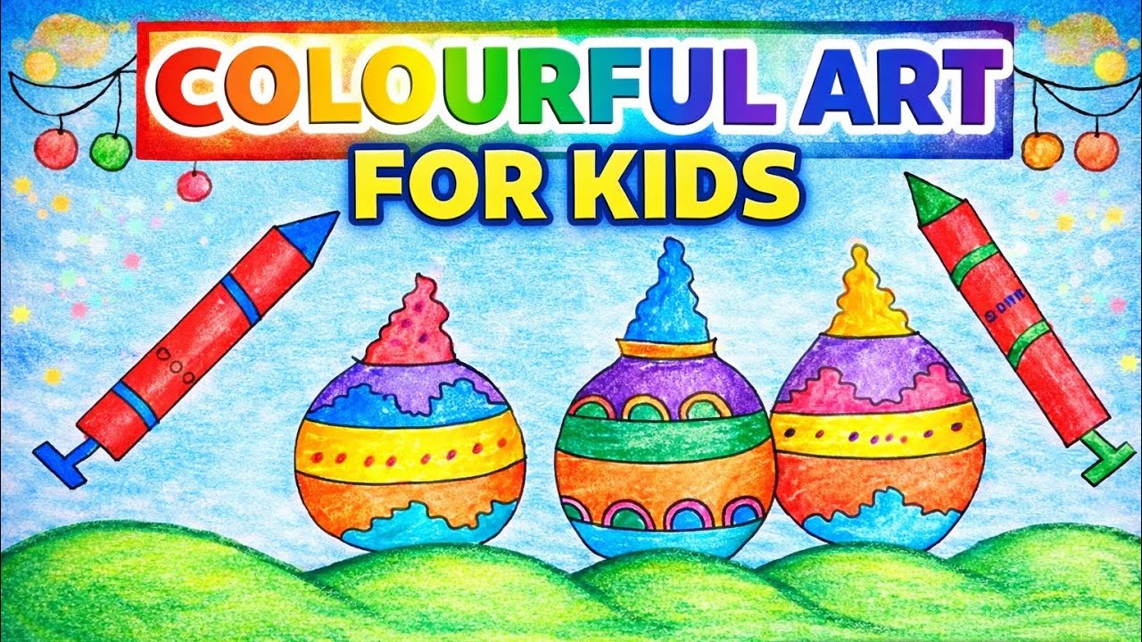 Holi rangoli pencil easy drawing #step by step rangoli pencil drawing #