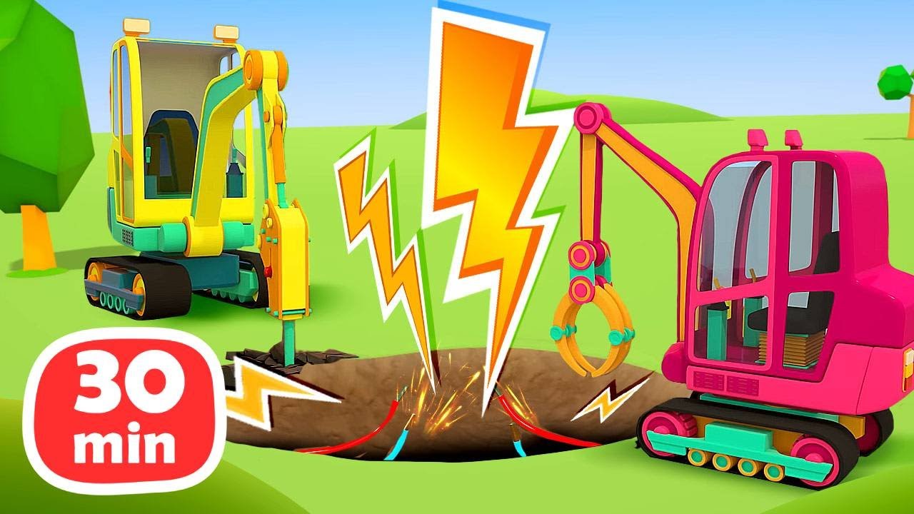 🚚🚛Veicoli da lavoro aiutano con gli incidenti pericolosi! Cartoni animati per bambini con macchinine