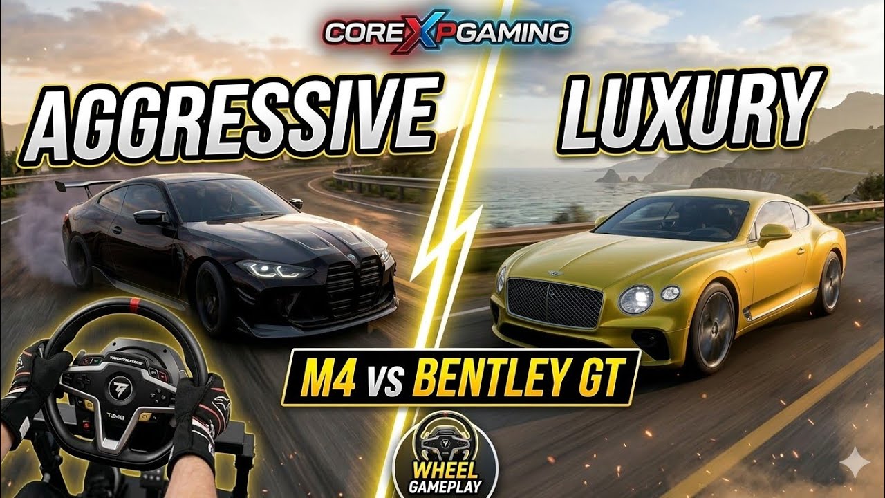 BMW M4 vs BENTLEY Continental GT | Steering Wheel Gameplay (Thrustmaster T248)#forzahorizon5 