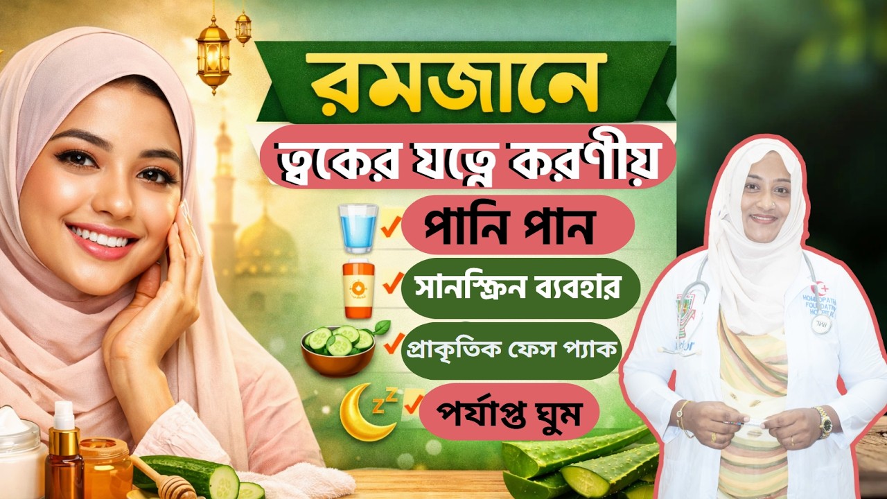 রমজানে ত্বকের যত্নে করণীয়-Skin Care Tips During Ramadan-হোমিওপ্যাথিক চিকিৎসা-DR.shamima Nasrin Dina