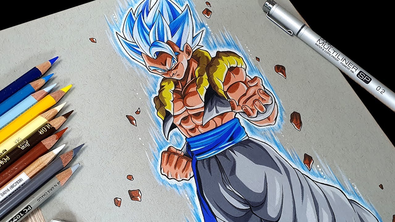 Anime Art - Drawing GOGETA Ssj Blue | DBS Broly
