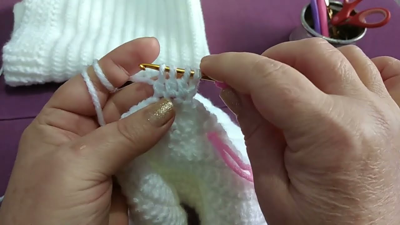 tığ işi v yaka crop süveter  yapılışı #crochet 2