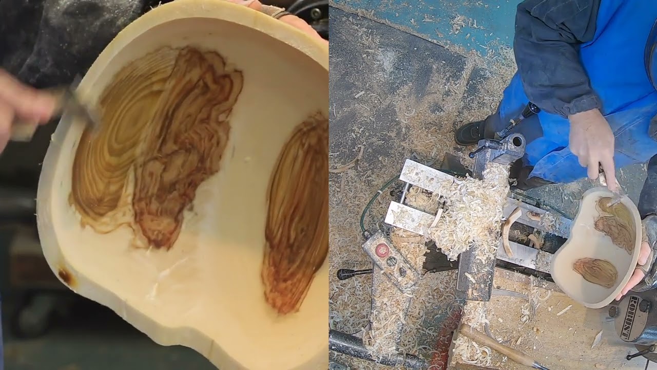 Woodturning Crotch Bowl round bottom Tournage sur bois bol fond rond