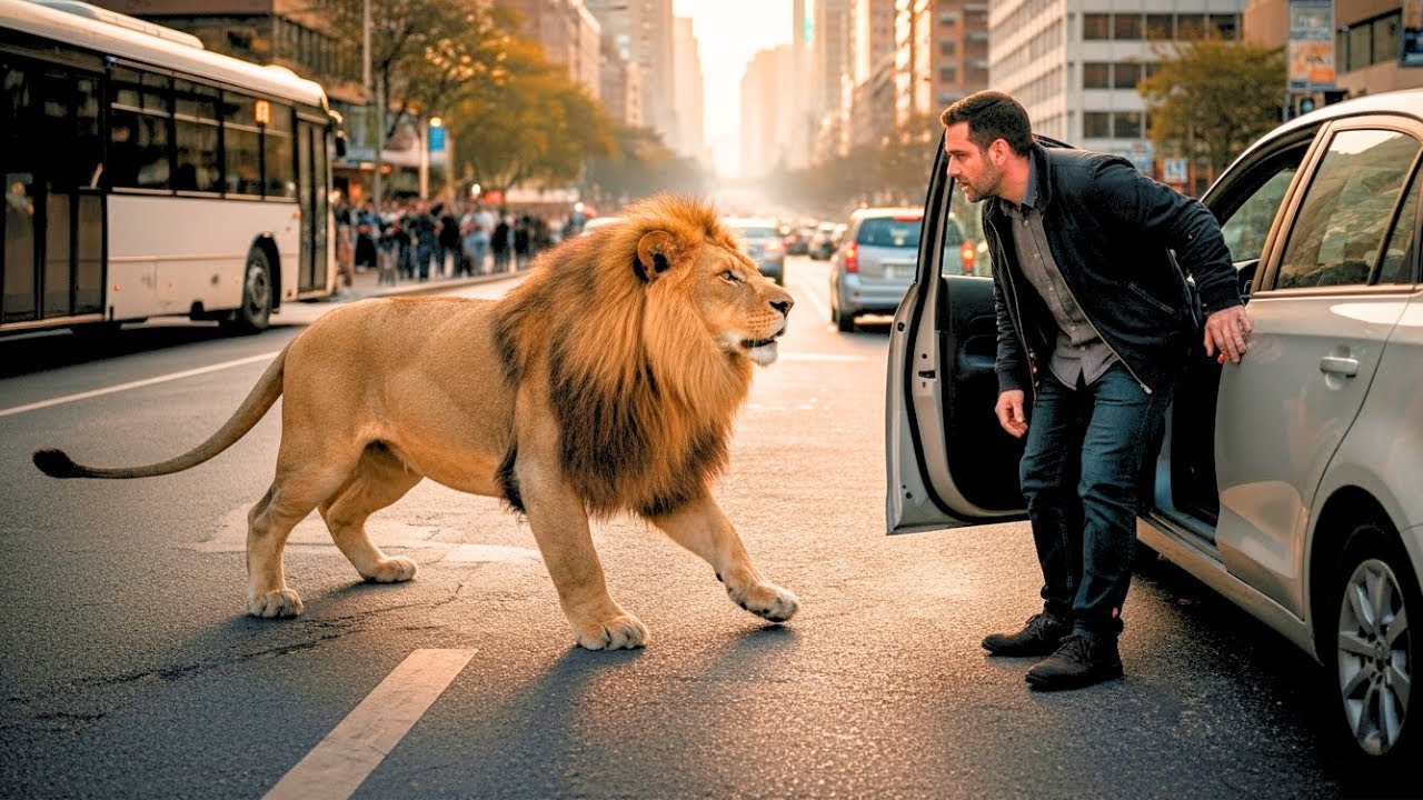 An Lion Blocked a Street in Johannesburg, South Africa — What a Driver Did Changed Everything