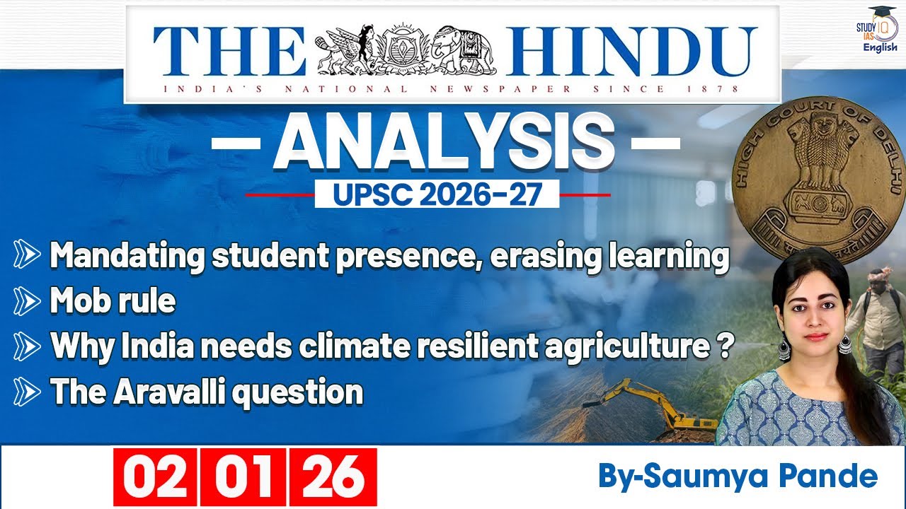 The Hindu Analysis | 2nd Jan 2026 | Daily Newspaper Analysis for UPSC CSE | By Saumya Pande