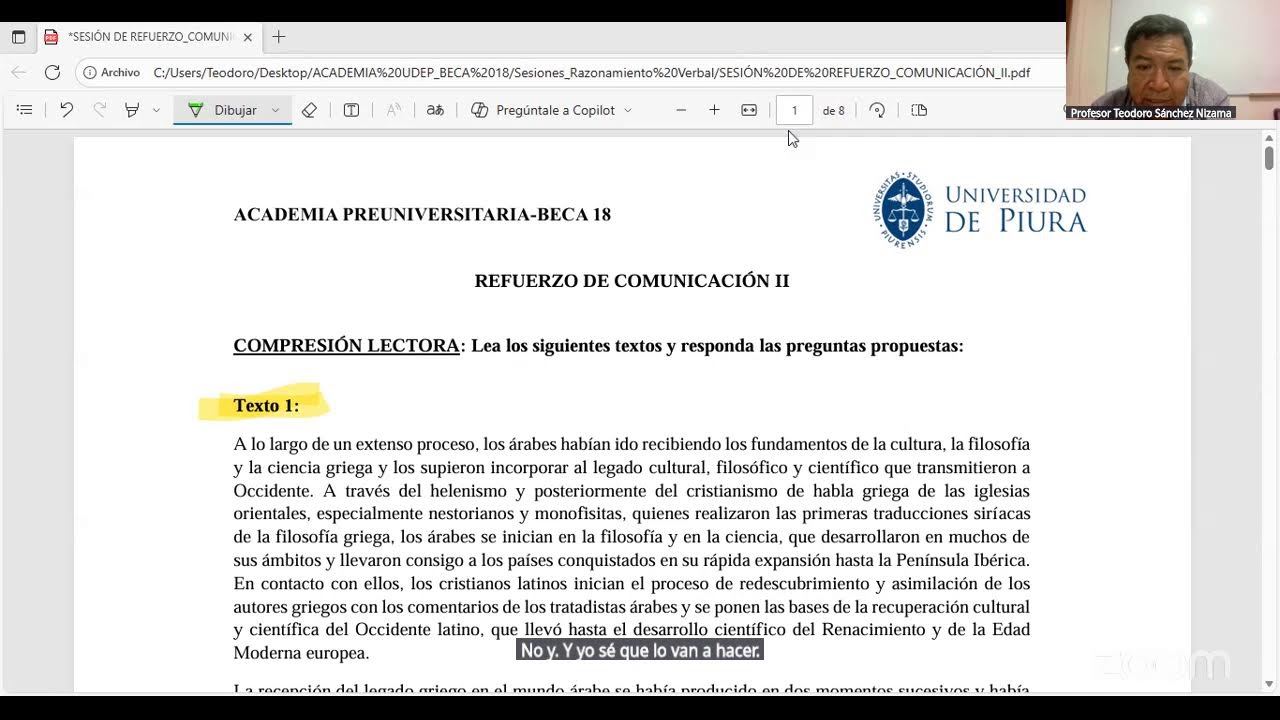 ACADEMIA BECA 18 UDEP | Retroalimentación 12.11