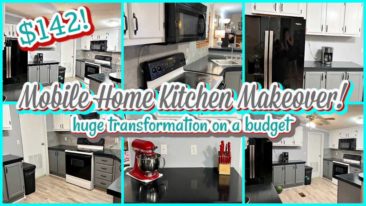 NEW *2023* MOBILE HOME KITCHEN MAKEOVER ON AN EXTREME BUDGET | DOUBLE WIDE KITCHEN TRANSFORMATION