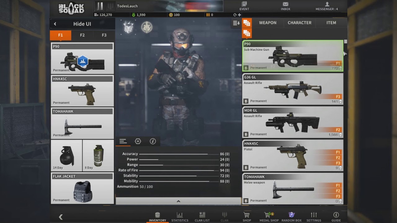 Black Squad - My Settings and Inventory
