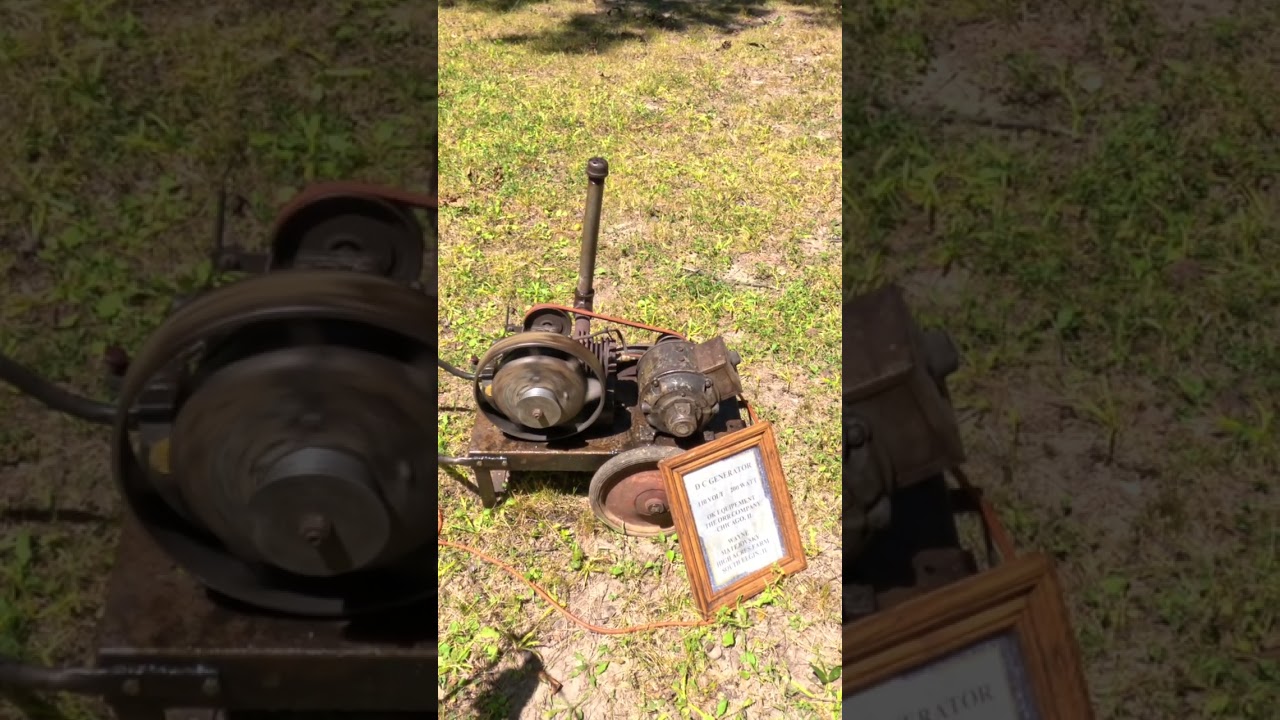 Antique Gas Engine DC Generator 😎 👍 Sycamore Tractor Show #engine #shorts