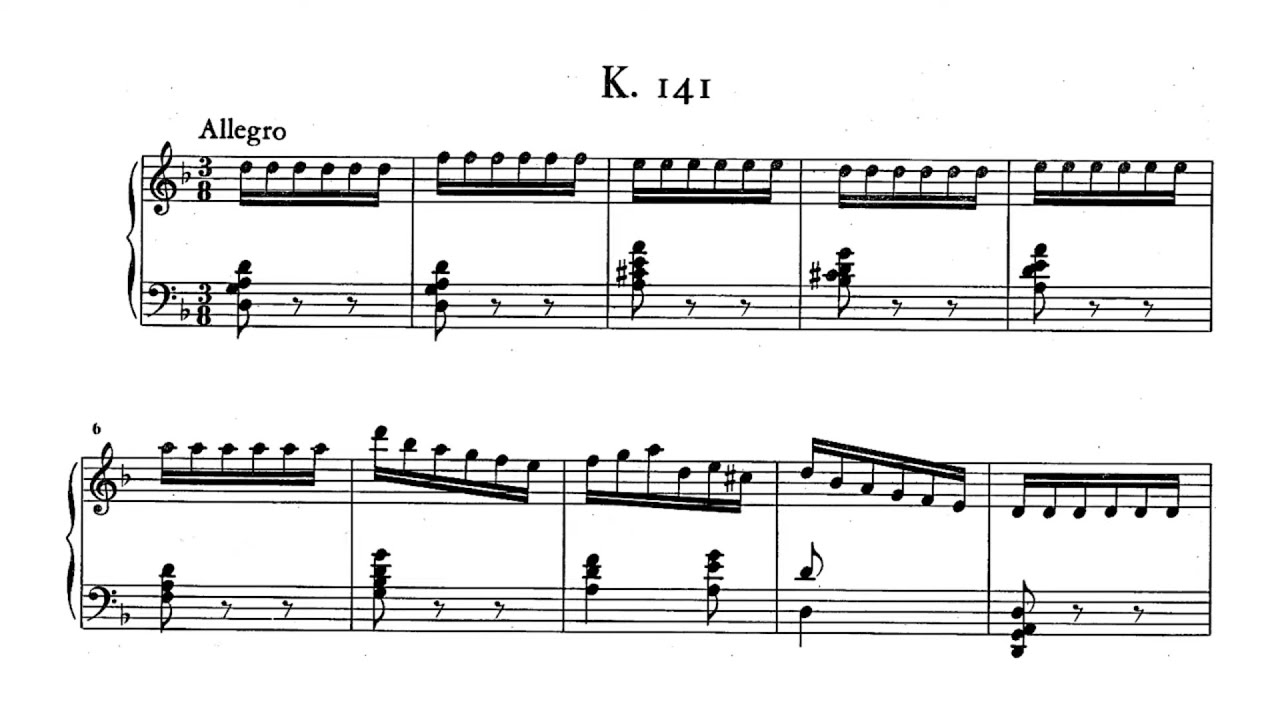 Scarlatti: Sonata in D minor K141 (Martha Argerich) | Score video