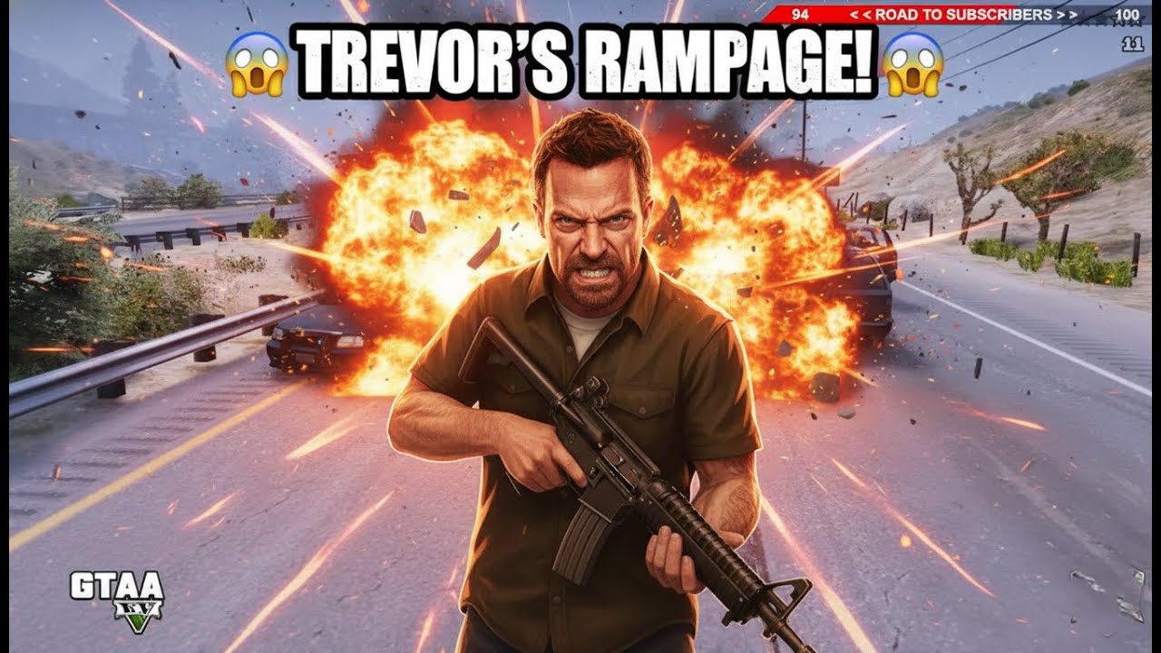 🔴GTA 5 LIVE 4K | This Feels Like a 90s Action Film 😱 | Trevor vs Police Part - 027😈!