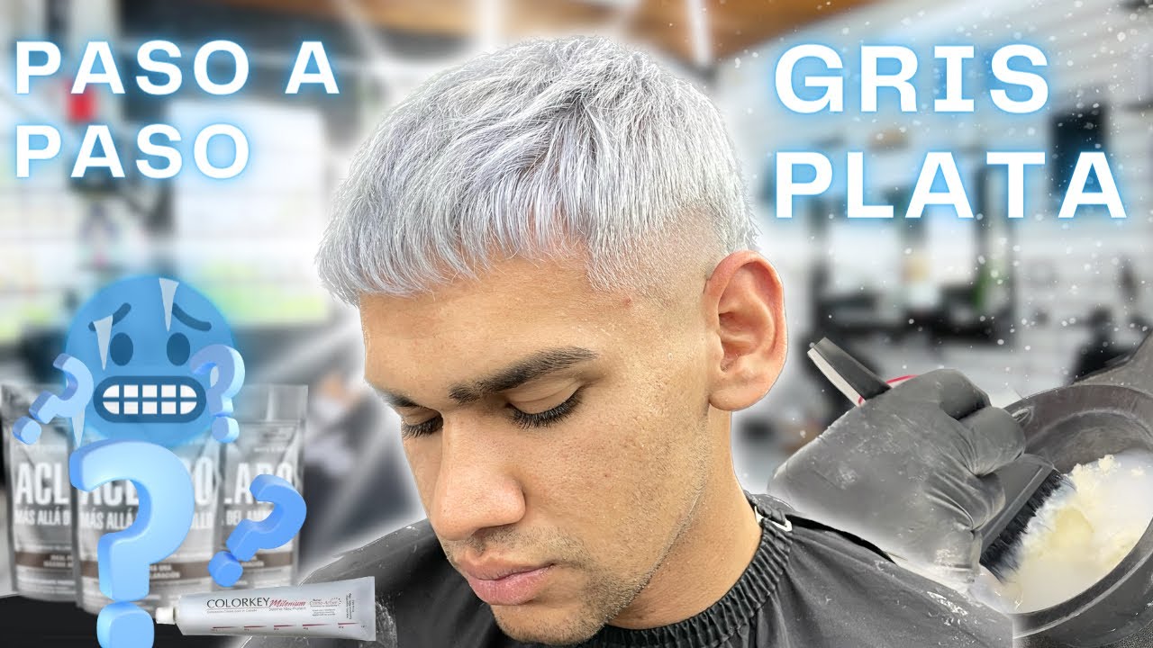 Como hacer un TINTE GRIS en hombre - Formula y Productos (Curso de barbería)