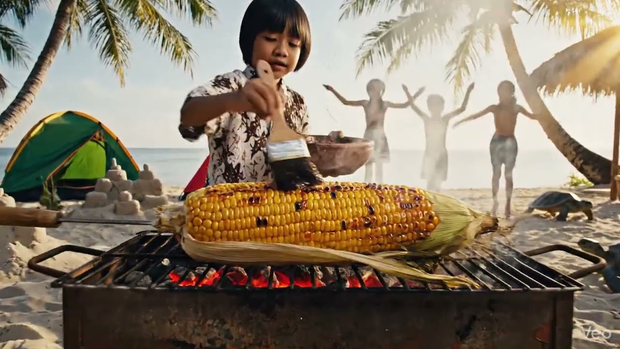 ROASTED CORN || JAGUNG BAKAR #cooking #grilltime #food #ai #pinggirpantai #jangungbakar #fyp