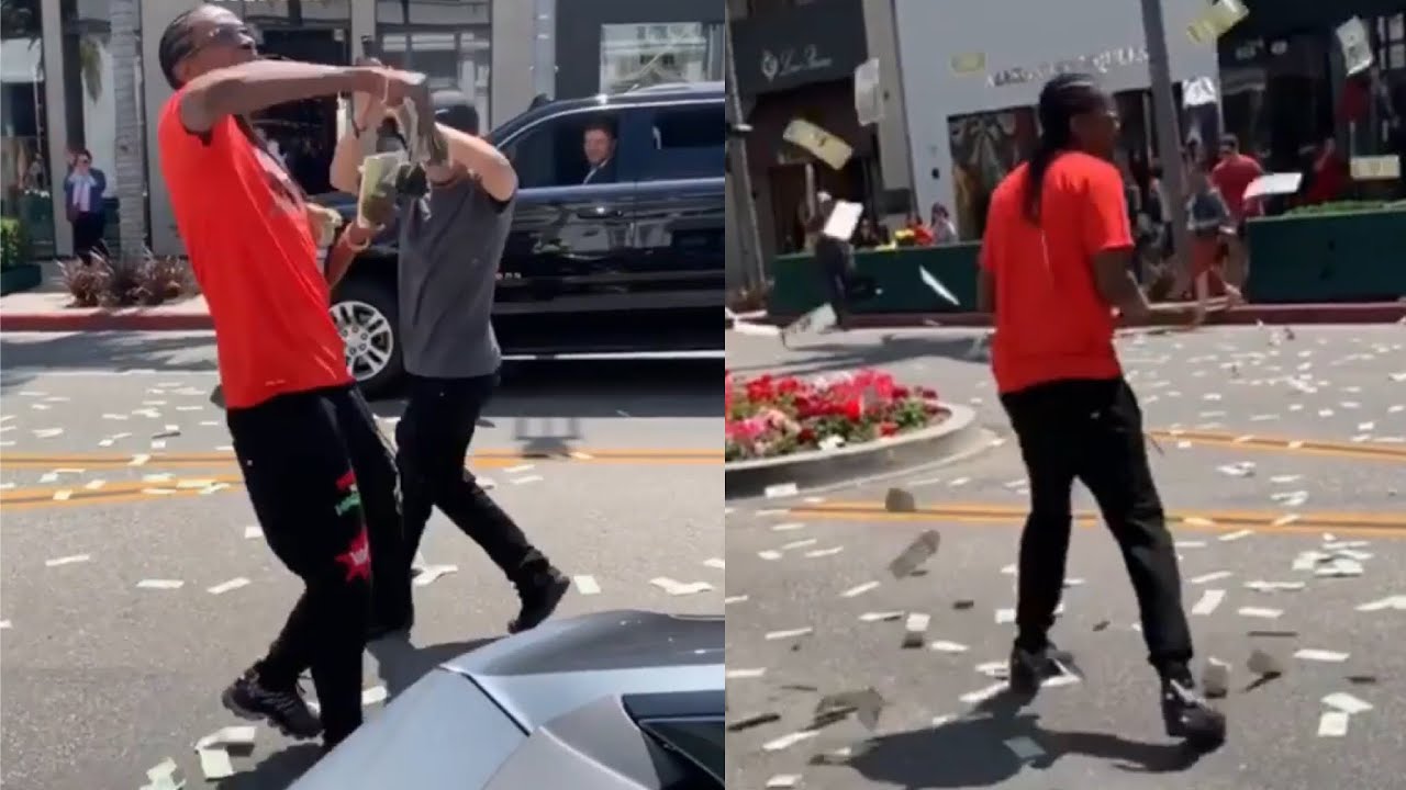 Boosies Friend Throws Money On Rodeo Drive