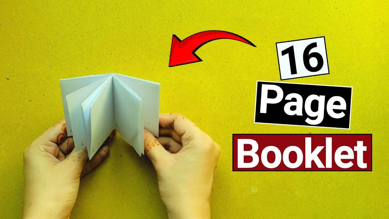 How To Make A 16 Page Mini Book With One Sheet Of Paper | NO GLUE