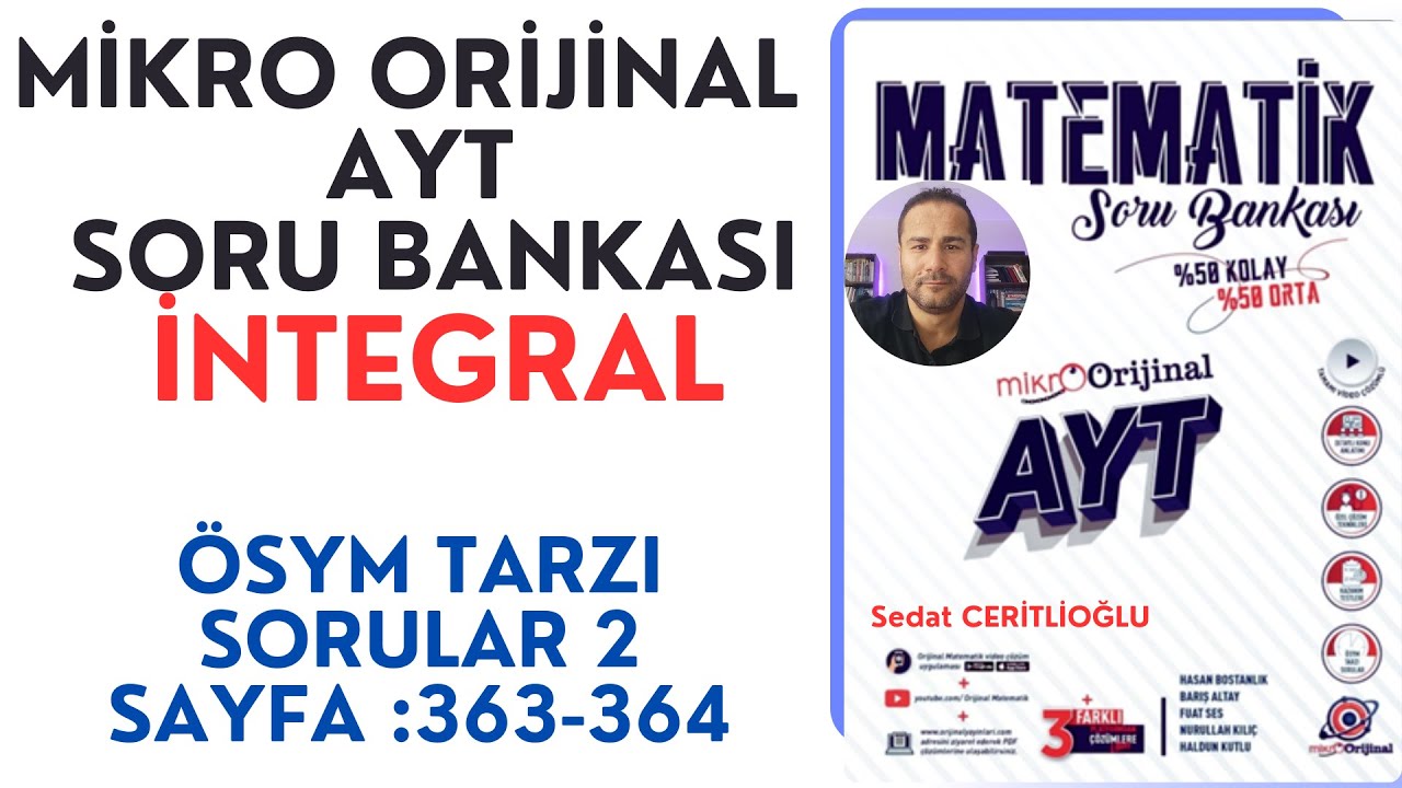 İNTEGRAL | MİKRO AYT SORU BANKASI SYF: 363-364 | #orijinalmatematik  #mikroorijinal # yks2025