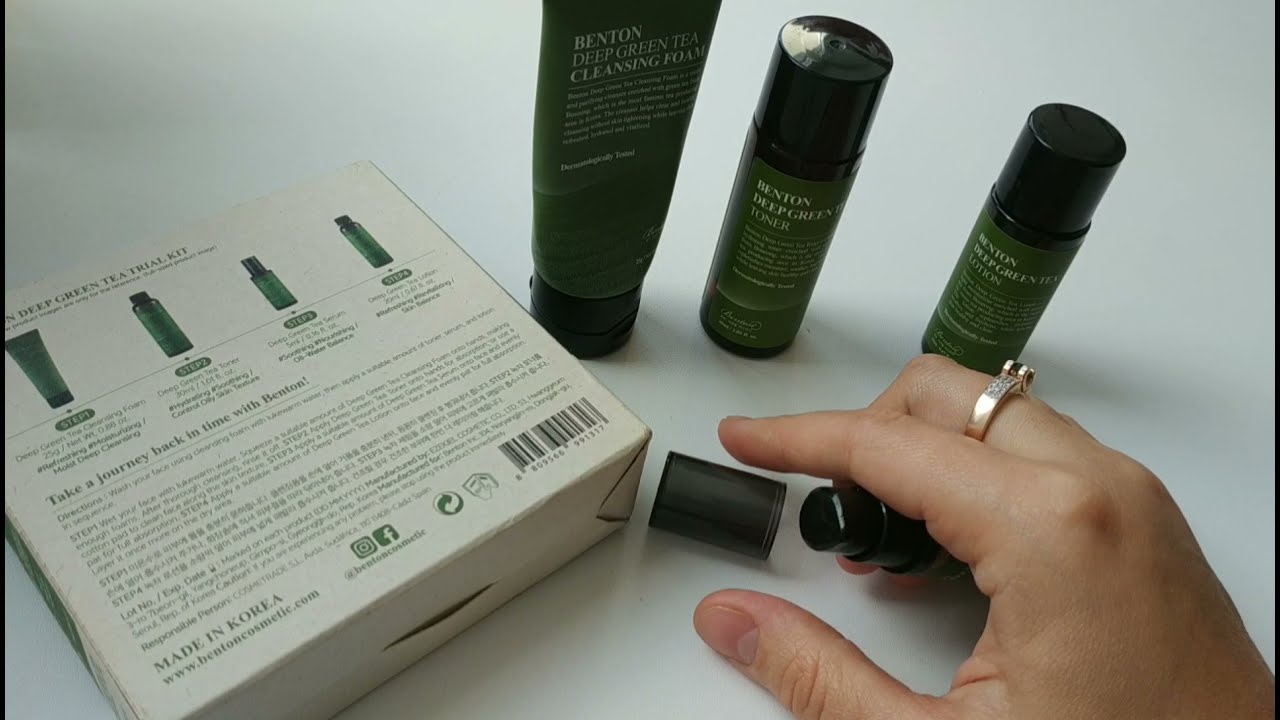 Обзор набора benton deep green tea trial kit.