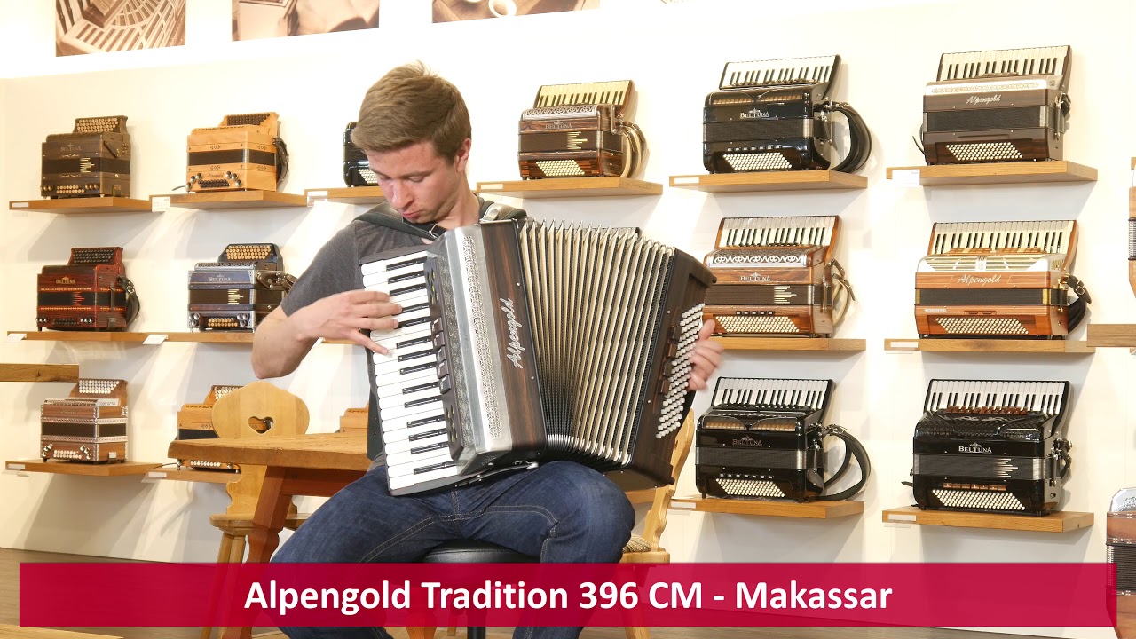 Akkordeon Alpengold Tradition 396 CM - Makassar - Andrea Polka / Durch's Schlierachtal / Josef Denk