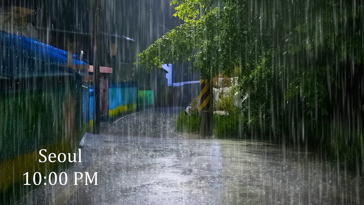 Overcome Insomnia with Soft Rain on Night Quiet Street | Deep Sleep Rain ASMR
