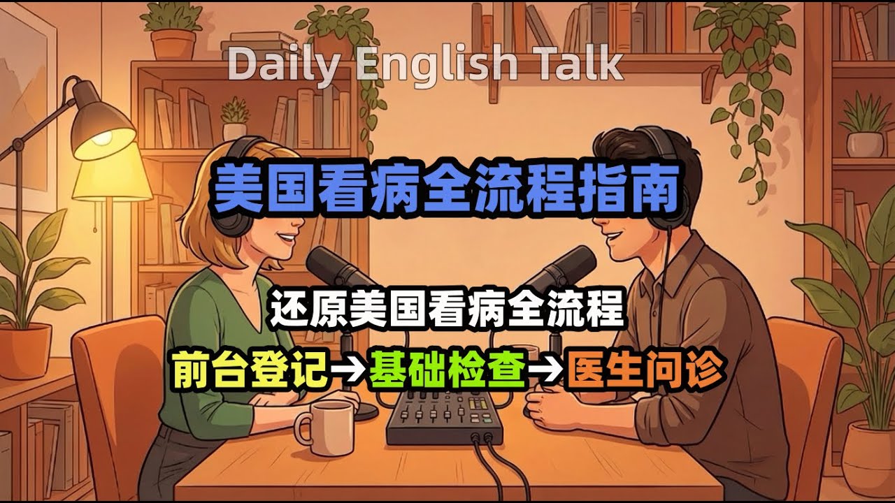 EP23|英语聊天播客|美国看病全流程指南|每天坚持30分钟，听力口语暴涨100% #英语 #英语学习 #英语听力训练 #英语日常听力 #英语日常