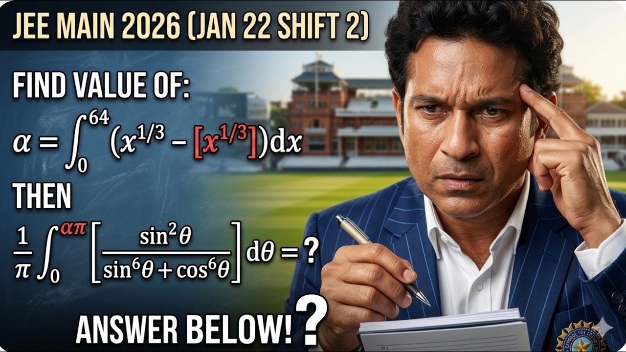 Let [x] be the greatest integer function. If α = ∫₀⁶⁴ (x^(1/3) − [x^(1/3)]) dx || JEE MAIN 2026