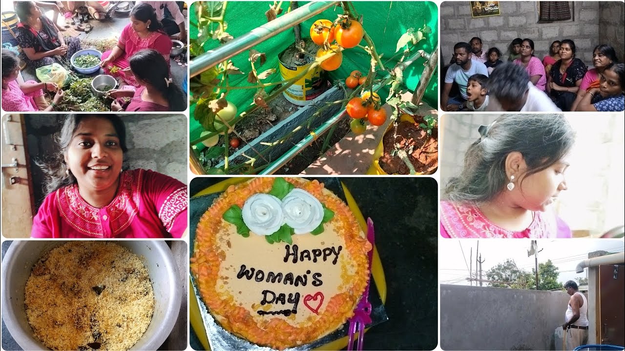 # పిన్ని వాలా ఇంట్లో మహిళా దినోత్సవ  vlog// మా బాబాయి చేసిన చికెన్ దమ్ బిర్యానీ 😋 సూపర్ 