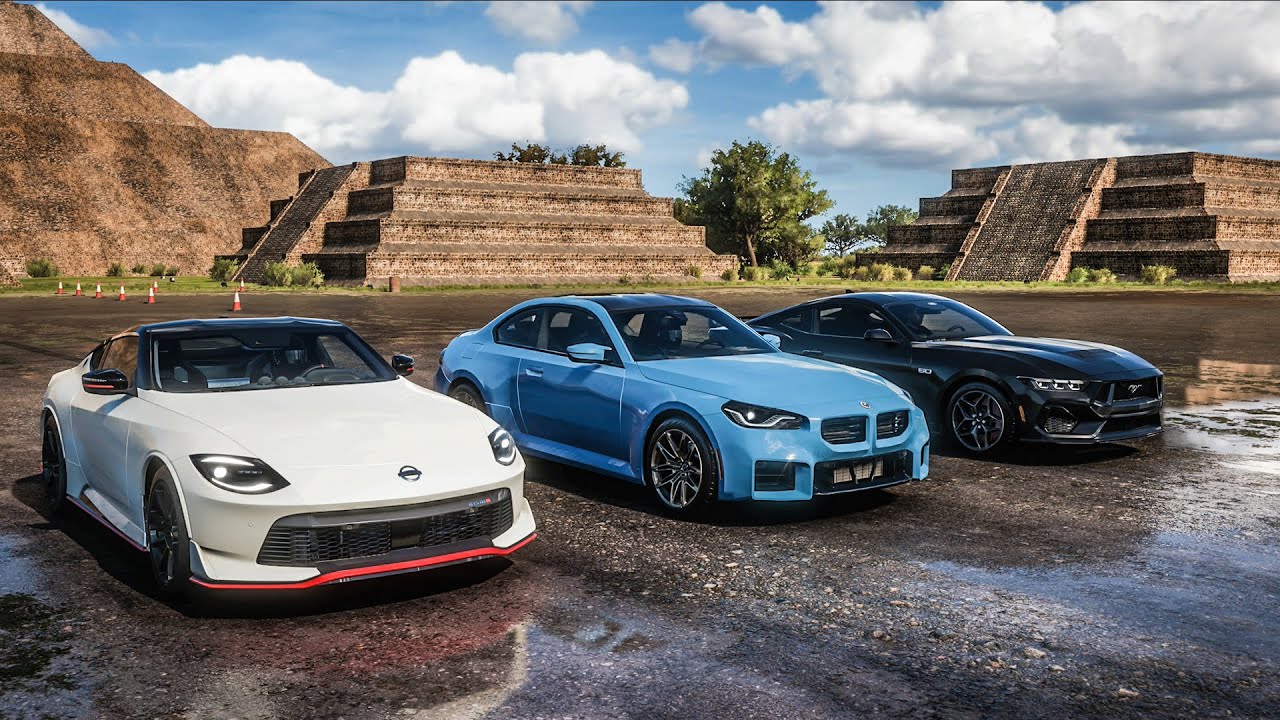 Forza Horizon 5 Drag race: Nissan Z Nismo vs BMW M2 (G87) vs Ford Mustang GT (2024)