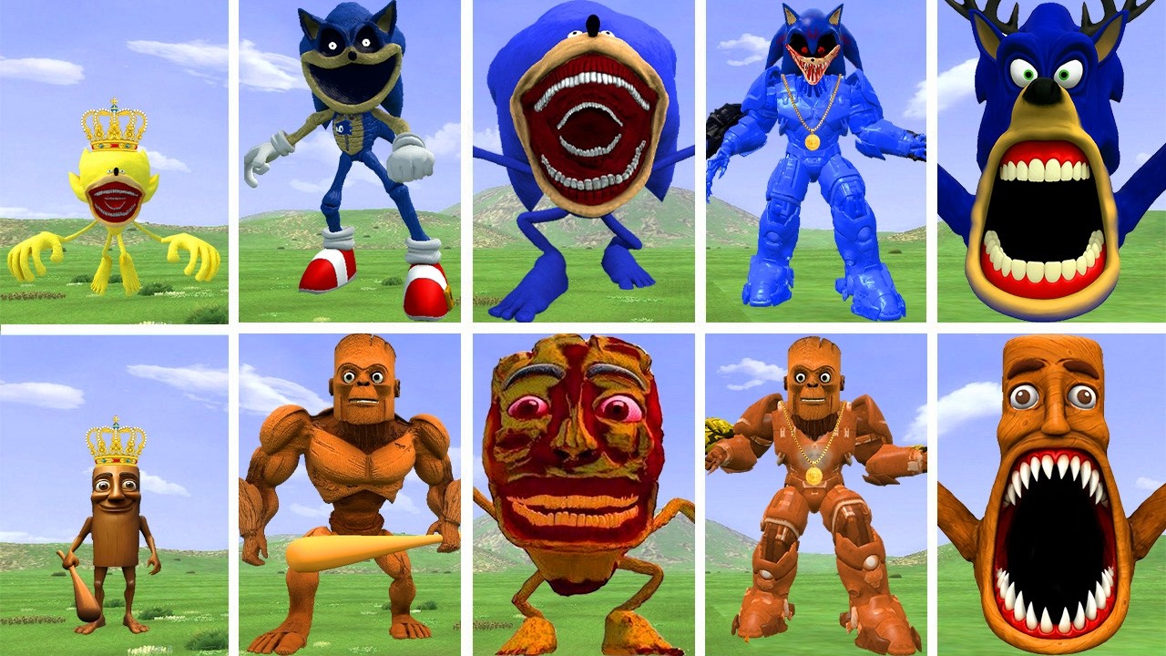 I DISCOVERED NEW EVOLUTIONARY FORMS OF THE SONIC EXE VS TUNGTUNG SAHUR MONSTERS IN GARRY'S MOD!