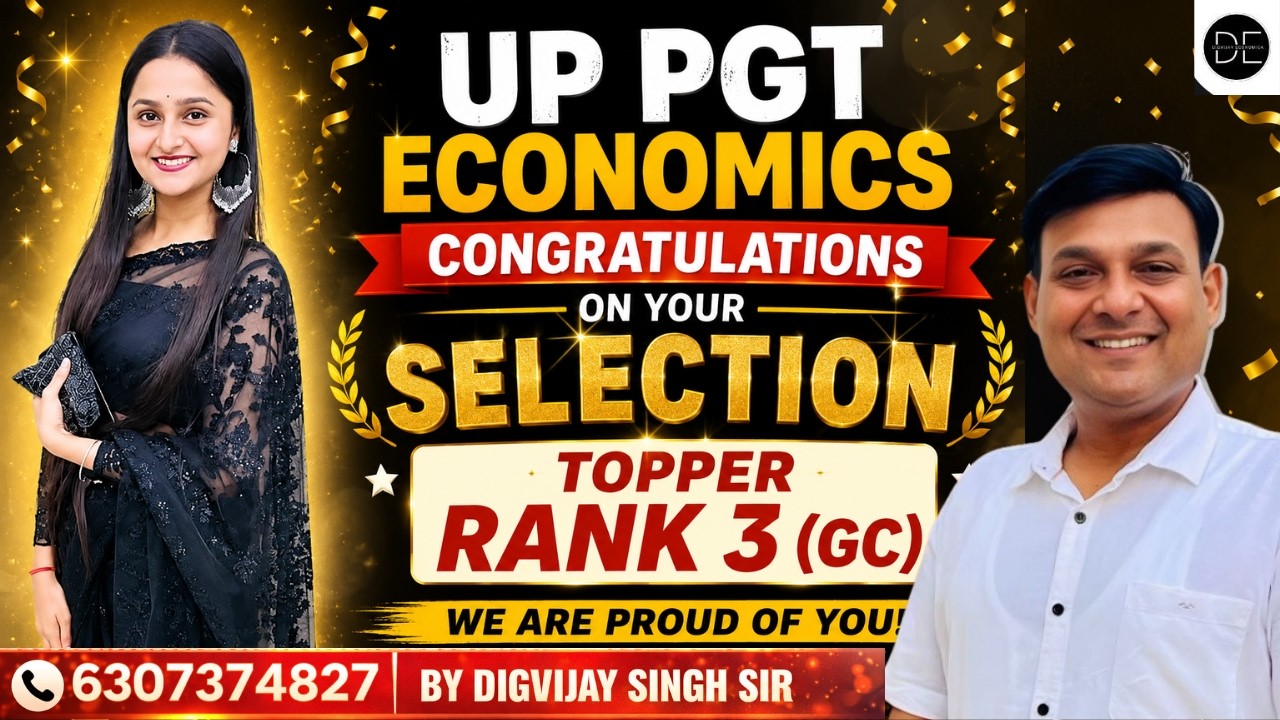RANK 3 - MAHAK SINGH - UP PGT ECONOMICS TOPPER 2026 DIGVIJAY ECONOMICA