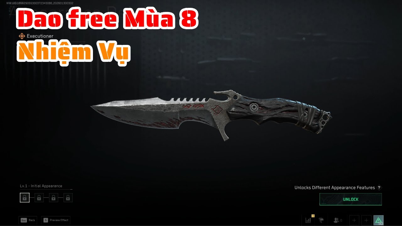 Dao Free mùa 8 ,Chuỗi nhiệm vụ nâng cấp dao .