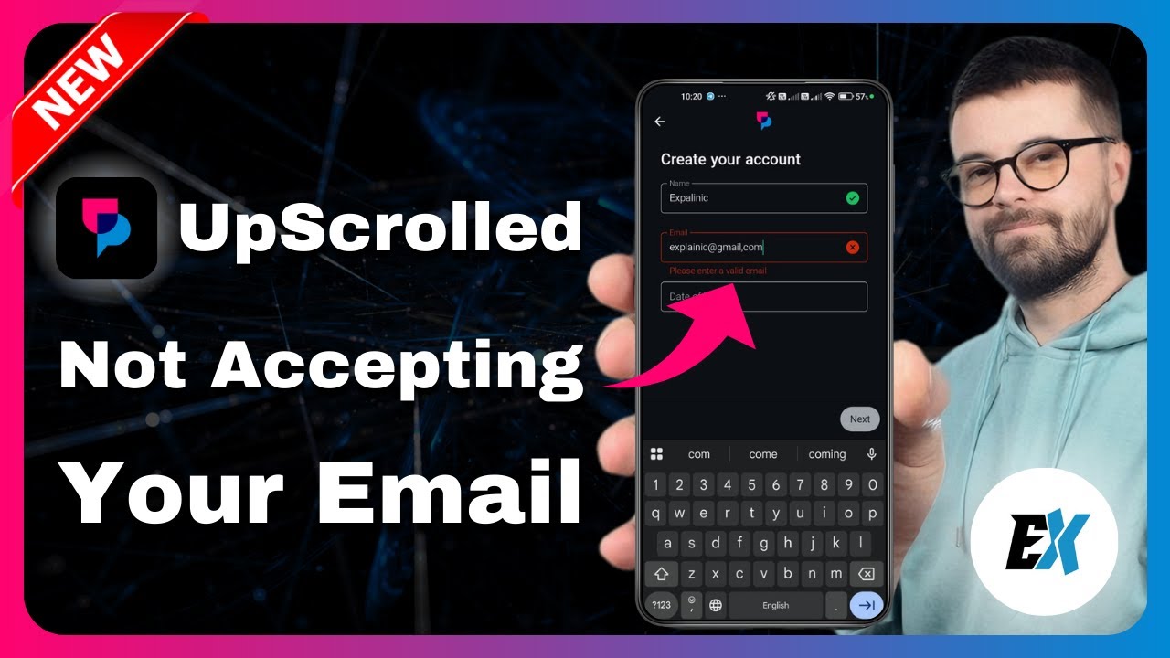 How to Fix Not Accepting Email - UpScrolled Please enter avalid email Error (Email Not Working)