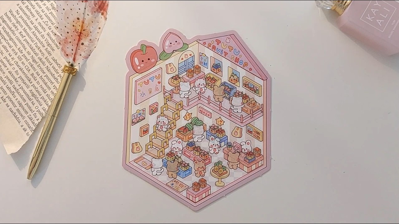 ASMR Mini DIY Sticker Scene: Fruit Shop