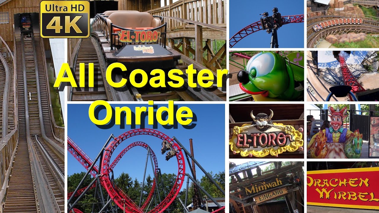 Freizeitpark Plohn alle Achterbahnen (Onride) -  Plohn All Roller Coaster POV Onride (4K) Dynamite