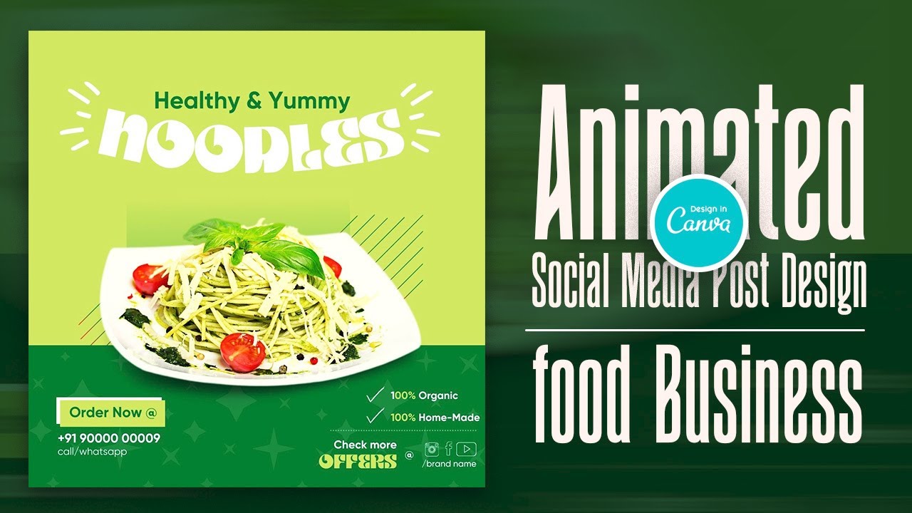 How to design a Animated Food Social Media Banner | Design in Canva