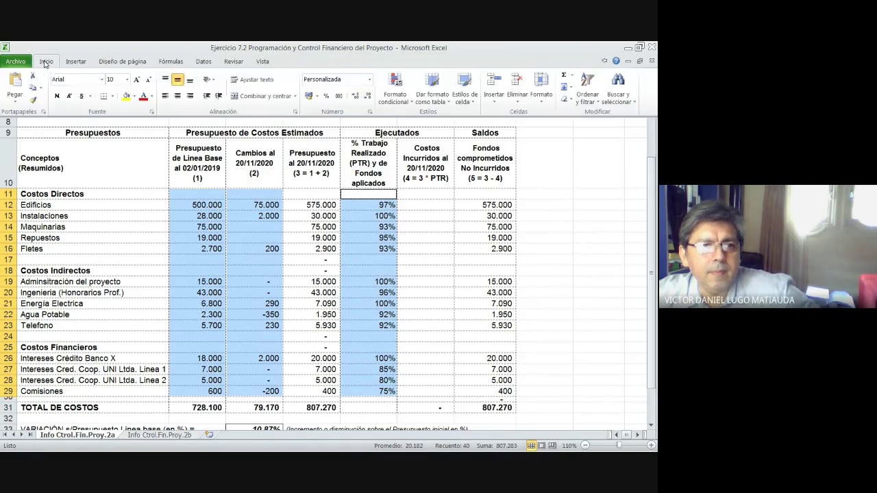 Ejercicio 7.2 Control Financiero del Proyecto 2020-11-20