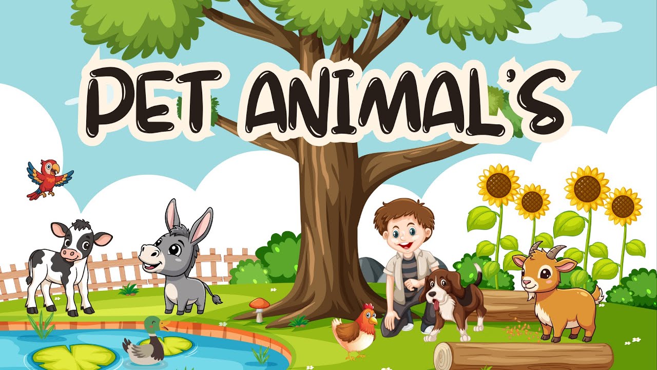 Top 18 Pet Animals to learn for Kids |  Pets to Raise at Home and Farm | Telugu | Bala Badi Channel