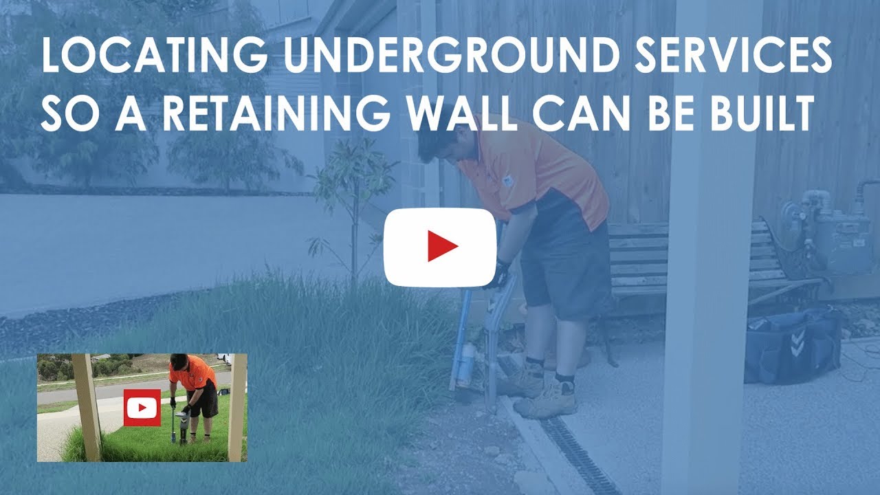 Locating underground services so a retaining wall can be built