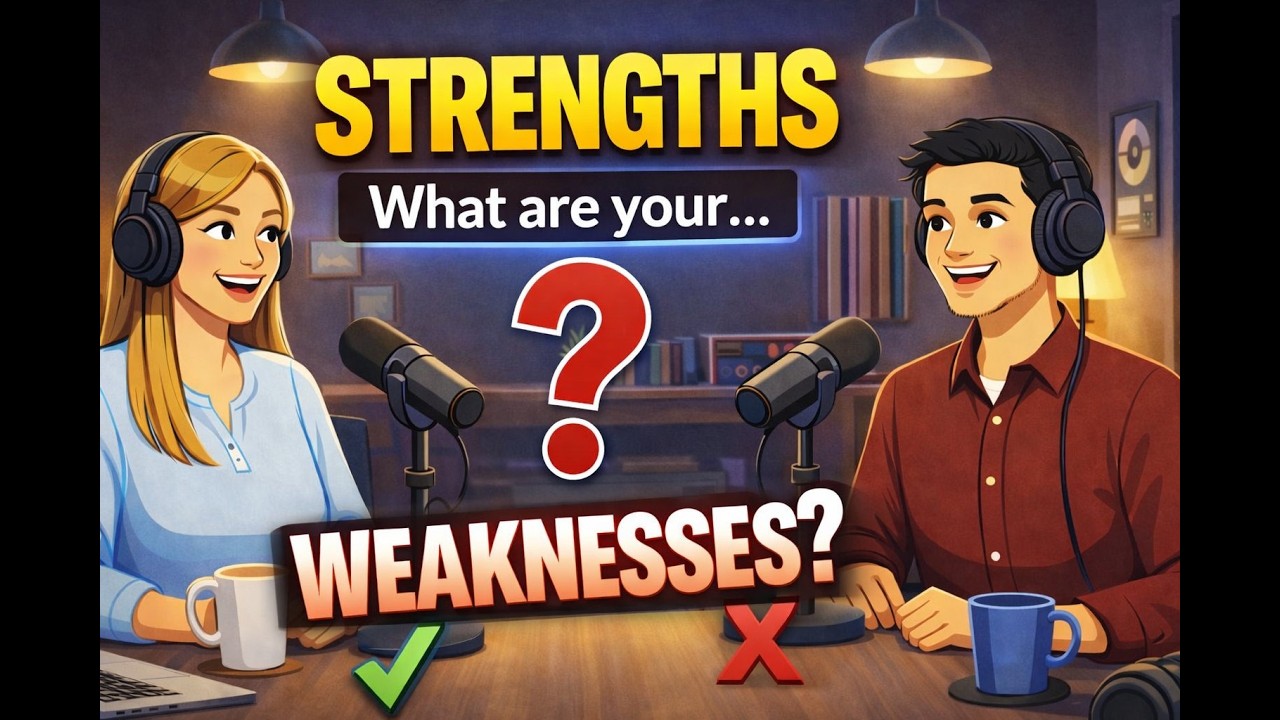 Job Interview – Strengths & Weaknesses | English Conversation Practice (A2–B1)