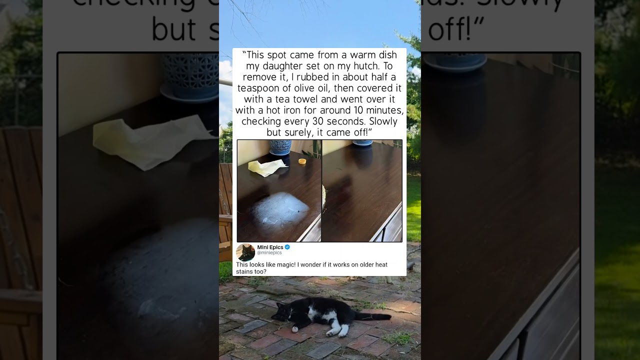 HEAT STAIN FIX! 🪑 Remove White Marks with This Trick 